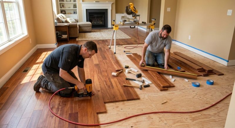 Cherry Floor Installation in Galloway, OH