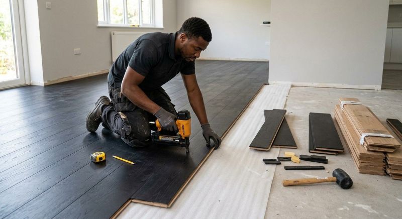 Dark Wood Floor Installation in Westerville, OH